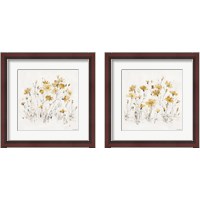 Framed 'Wildflowers Yellow 2 Piece Framed Art Print Set' border=