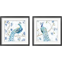 Framed 'Peacock AllegoryWhite 2 Piece Framed Art Print Set' border=