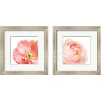 Framed 'Garden Flowers on White Crop 2 Piece Framed Art Print Set' border=