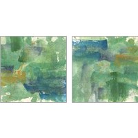 Framed 'Blue Accent 2 Piece Art Print Set' border=