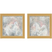 Framed 'Blush Horses 2 Piece Framed Art Print Set' border=