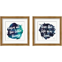 Framed 'Waterwords  2 Piece Framed Art Print Set' border=