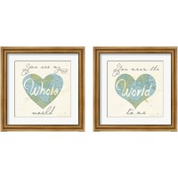 Framed 'Love Map 2 Piece Framed Art Print Set' border=