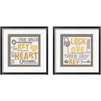 Framed 'Lock Your Love 2 Piece Framed Art Print Set' border=