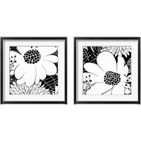 Framed 'Feeling Groovy Black and White 2 Piece Framed Art Print Set' border=