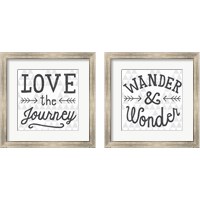 Framed 'Mod Triangles Wanderlust 2 Piece Framed Art Print Set' border=