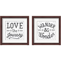 Framed 'Mod Triangles Wanderlust 2 Piece Framed Art Print Set' border=