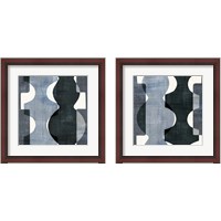 Framed 'Geometric Deco BW 2 Piece Framed Art Print Set' border=