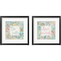 Framed 'Spring Dream Paisley Pink Sentiment 2 Piece Framed Art Print Set' border=