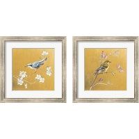 Framed 'Bird on Gold 2 Piece Framed Art Print Set' border=