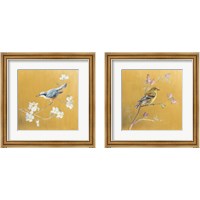 Framed 'Bird on Gold 2 Piece Framed Art Print Set' border=