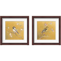 Framed 'Bird on Gold 2 Piece Framed Art Print Set' border=