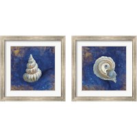 Framed 'Treasures from the Sea Indigo 2 Piece Framed Art Print Set' border=