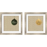 Framed 'Christmas Ornaments 2 Piece Framed Art Print Set' border=