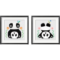 Framed 'Tumbling Pandas 2 Piece Framed Art Print Set' border=