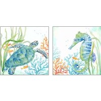 Framed 'Sea Life Serenade 2 Piece Art Print Set' border=