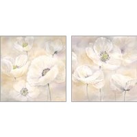 Framed 'White Poppies 2 Piece Art Print Set' border=