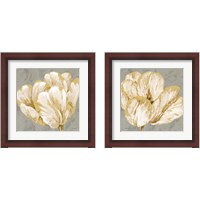 Framed 'Floral Fresco Grey 2 Piece Framed Art Print Set' border=