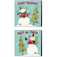 Framed 'Snowman Sentiments 2 Piece Canvas Print Set' border=