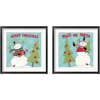 Framed 'Snowman Sentiments 2 Piece Framed Art Print Set' border=