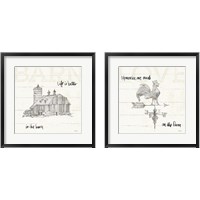 Framed 'Farm Memories 2 Piece Framed Art Print Set' border=