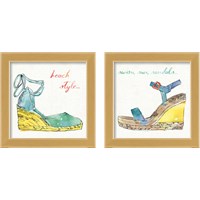 Framed 'Surfs Up 2 Piece Framed Art Print Set' border=