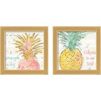 Framed 'Flamingo Fever 2 Piece Framed Art Print Set' border=