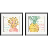 Framed 'Flamingo Fever 2 Piece Framed Art Print Set' border=