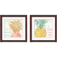 Framed 'Flamingo Fever 2 Piece Framed Art Print Set' border=