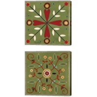 Framed 'Festive Tiles 2 Piece Canvas Print Set' border=