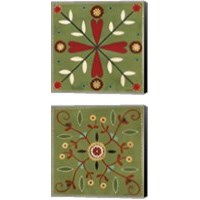 Framed 'Festive Tiles 2 Piece Canvas Print Set' border=