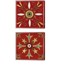 Framed 'Festive Tiles 2 Piece Canvas Print Set' border=