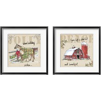 Framed 'Country Christmas 2 Piece Framed Art Print Set' border=