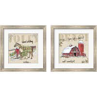 Framed 'Country Christmas 2 Piece Framed Art Print Set' border=