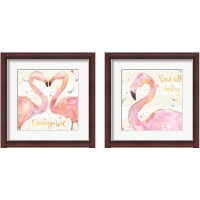 Framed 'Flamingo Fever 2 Piece Framed Art Print Set' border=