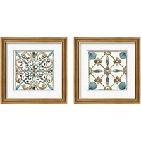 Framed 'Coastal Breeze Tile 2 Piece Framed Art Print Set' border=