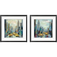 Framed 'Manhattan Sketches 2 Piece Framed Art Print Set' border=