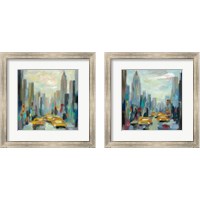 Framed 'Manhattan Sketches 2 Piece Framed Art Print Set' border=