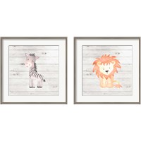 Framed 'Water Color Animal 2 Piece Framed Art Print Set' border=