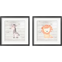 Framed 'Water Color Animal 2 Piece Framed Art Print Set' border=