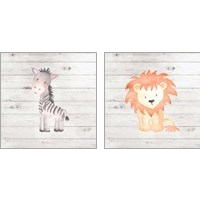 Framed 'Water Color Animal 2 Piece Art Print Set' border=