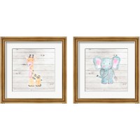 Framed 'Water Color Animal 2 Piece Framed Art Print Set' border=