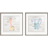 Framed 'Water Color Animal 2 Piece Framed Art Print Set' border=