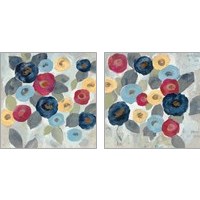 Framed 'Winter Flowers 2 Piece Art Print Set' border=