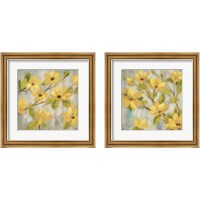 Framed 'Golden Bloom Neutral 2 Piece Framed Art Print Set' border=