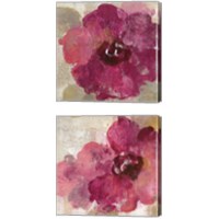 Framed 'Elegant Fresco Floral Gold Flower 2 Piece Canvas Print Set' border=