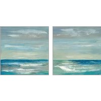 Framed 'Early Morning Waves 2 Piece Art Print Set' border=