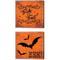 Framed 'Orange Halloween 2 Piece Canvas Print Set' border=