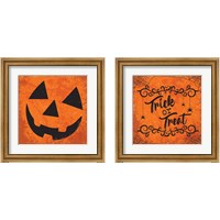 Framed 'Orange Halloween 2 Piece Framed Art Print Set' border=