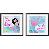 Framed 'Be Mermaids 2 Piece Framed Art Print Set' border=